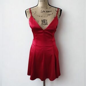 Wheels And Dollbaby Satin Red Dress Women's Size 10 New With Tags